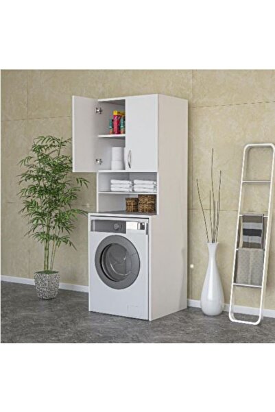 ASAF MOBİLYA Asaf Mobılya Çamaşır Makinesi Dolabı Banyo Dolabı Raflı Kapaklı ...
