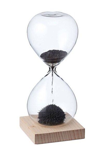 MOBGİFT Mıknatıslı Manyetik Kum Saati Masif Ağaç Nihaleli