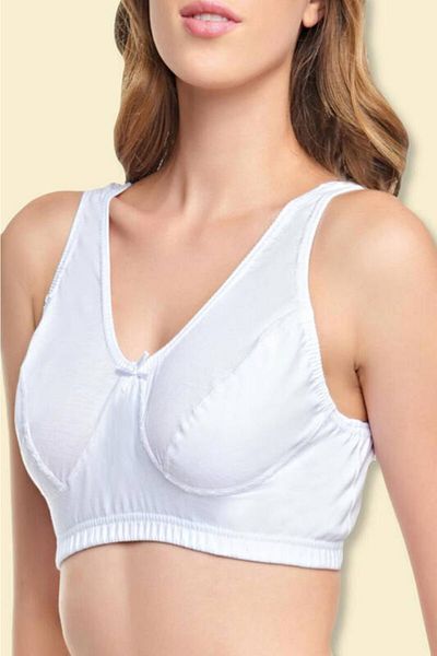 Tutku Women's white plus size combed cotton thick strap bustier bra 6-pack economic package