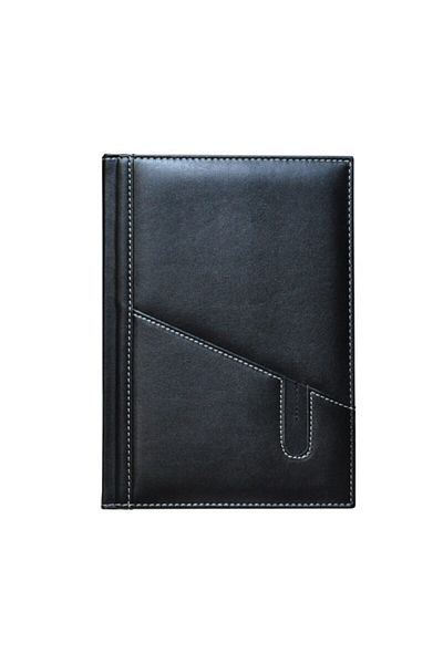 2K Leather Cover Notebook Agenda Undated Checkered 17x24 Cm