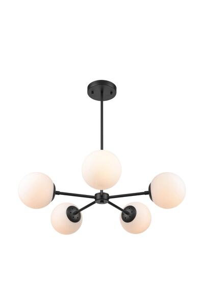 ekiLamp Grammy - 5 Kollu Avize (Mat Siyah)