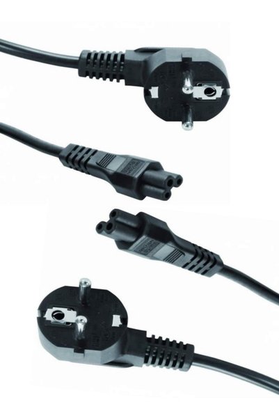 Gomax 2 Adet Dizüstü Bigisayar Şarj Adaptörü 3lü Yonca Power Güç Kablosu-asus-acer-samsung Uyumlu