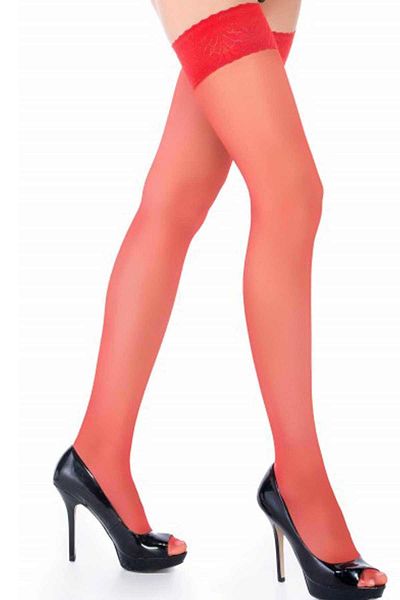 Penti Women's Red Lace Garter Stockings Pack of 6