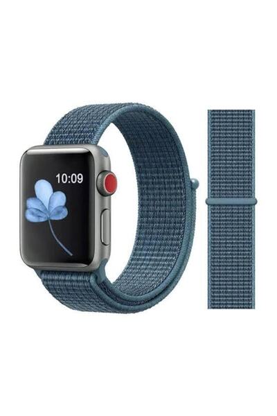 Gate Apple Watch 3 4 5 Uyumlu 42 Mm 44 Mm Örme Kordon Dark Blue Nike Spor Loo...