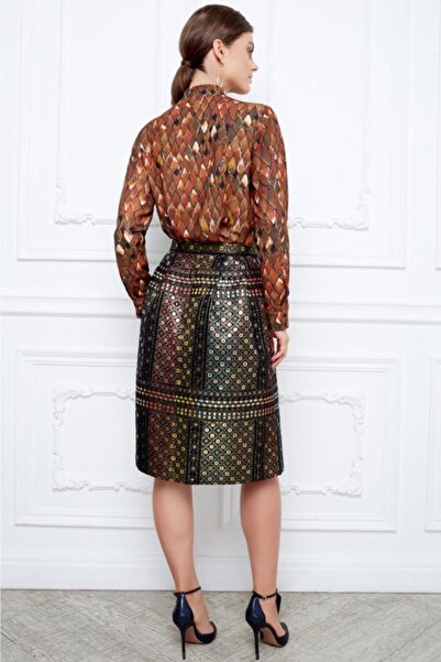 Faberlic Καφέ μακρυμάνικη μπλούζα με σχέδιο FireBird μέγεθος 38