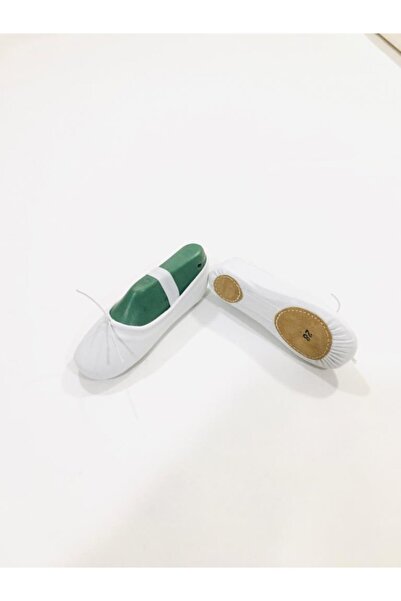 Yıldız Bale Kostüm ve Spor Ürünleri Бяла платна балетна обувка с двойна подметка