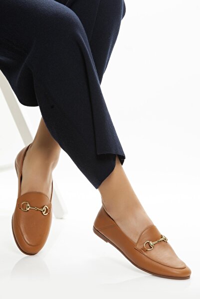 Deripabuc Γυναικεία παπούτσια casual από γνήσιο δέρμα Tan Pcc-f03