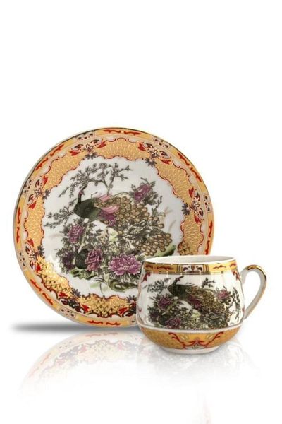 Kosova Turkish Coffee Cup of 6 - Geisha Chubby Pattern2