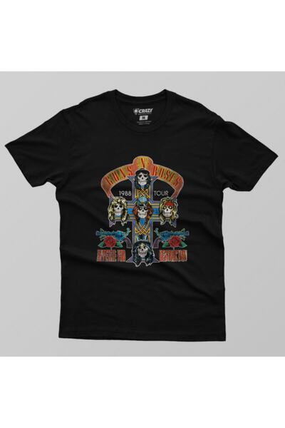 Crazy Guns N Roses: Appetite Tour 1988 Erkek Tişört