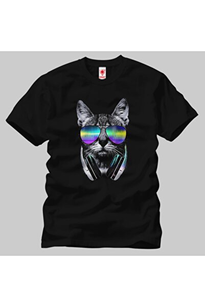 Crazy Чоловічий футболка - Дизайн Cat Music Lover