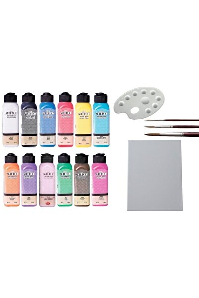Artdeco Akrilik Boya ,fırça,tuval Ve Palet Set