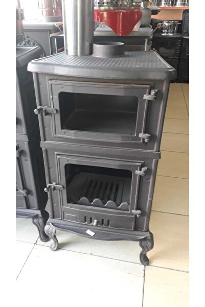 EROĞLU Küçük Dik Fırınlı Üc Camli Şömine Soba