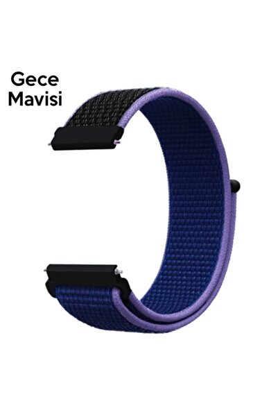 Ally Mobile 22mm Gear S3 Watch 4 -gt2 Gt2e 46mm Kayış Kordon Lylon Loop - Gece, Mavisi