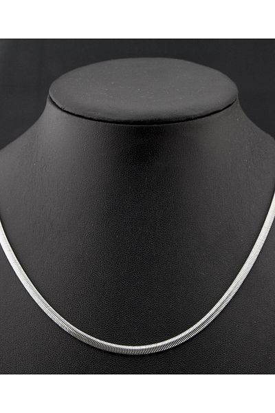 X-Lady Accessories Italian Flat Herringbone Chain Silver Color