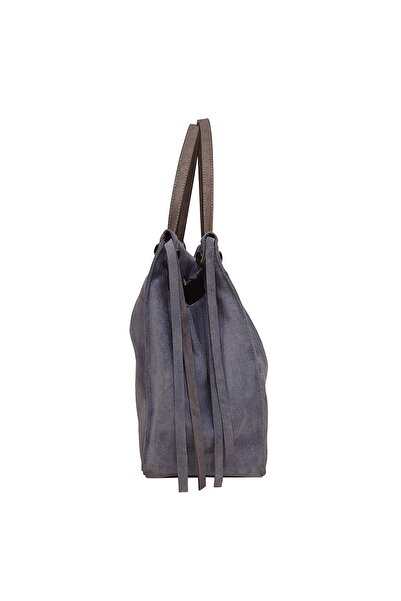 Ysmn Gray Suede Genuine Leather Women's Shoulder Bag - Yc 011953 Dsu12