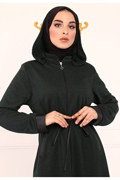 sunstain Kadın Siyah Deri Detaylı Tunik