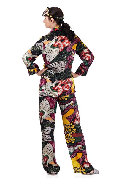 Nomads Felt Silk Shirt Trousers-Pajamas Set| Henri Matisse Purple and Dress| Nomads Felt