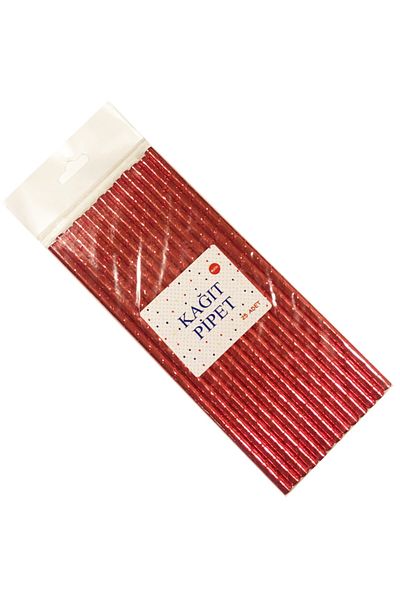 Chuva Paper Straws Red 25 Pieces