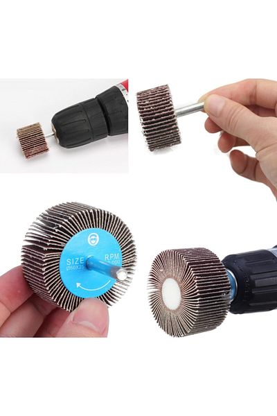 Depolife Roller Sanding Set with Mop Sanding Handle 4 Pieces 80 Grit Circle Sanding Set Wood Metal Sanding