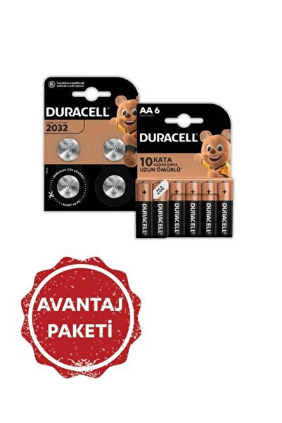 Duracell 2032 Lityum Düğme Pil 3v, 4 Lu Alkalin Aa Kalem Piller, 6 Lı Paket
