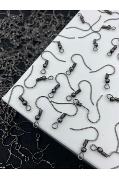 Hedef Bijuteri 50 قطعة من خطافات الأقراط المصنوعة من النيكل الأسود/لون الدخان...