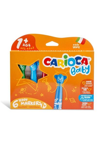 CARIOCA Teddy Jumbo Super Washable Baby Crayons Set of 6