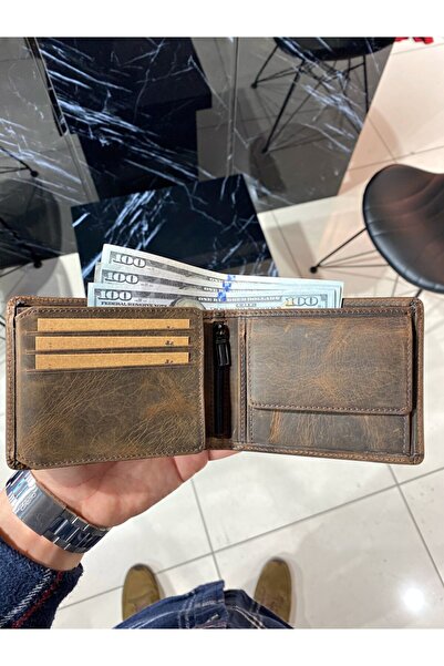 Fil Deri محفظة جلدية أصلية مع حجرة للعملات المعدنية