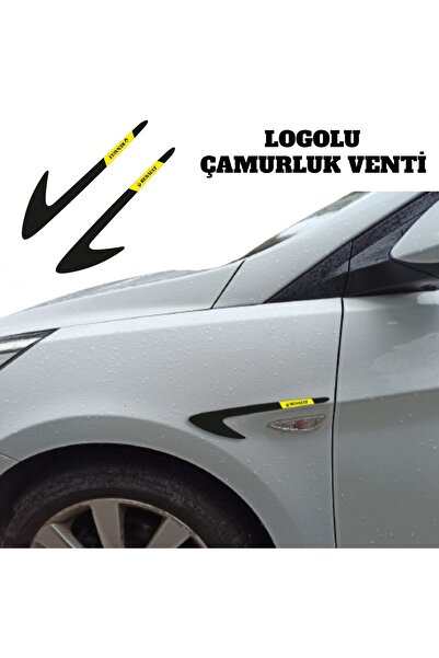 Otoaksefuar Renault Clio 4 Çamurluk Venti (sağ - Sol) Parlak Siyah (logolu)