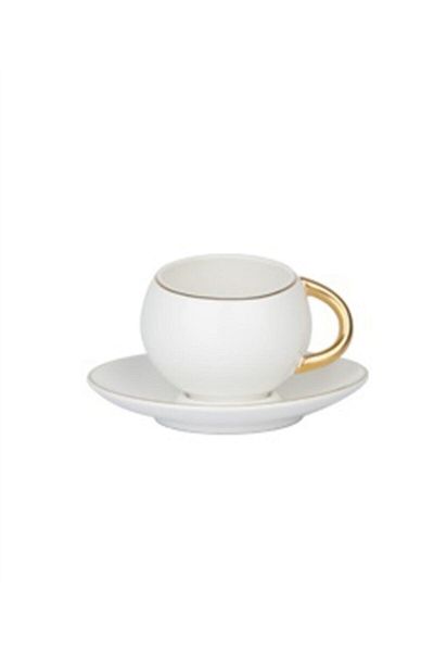 ACAR White Porcelain Set of 6 Coffee Cups