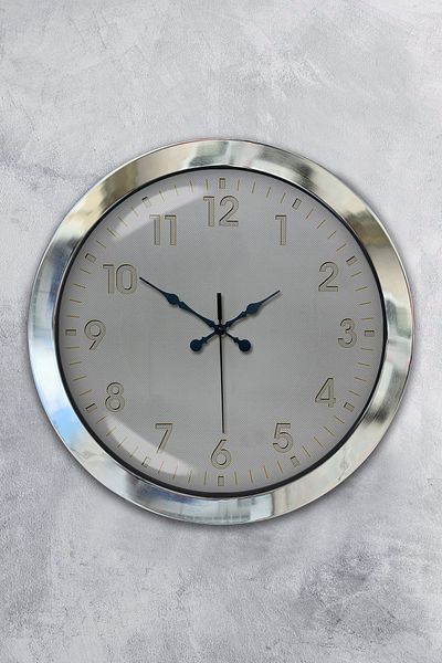 Kasva Concept Gift 36 cm Chrome Metal Classic Wall Clock