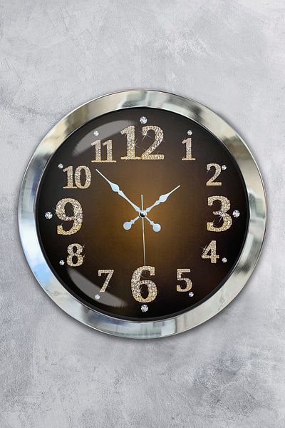 Kasva Concept Gift 36 cm Chrome Metal Classic Wall Clock