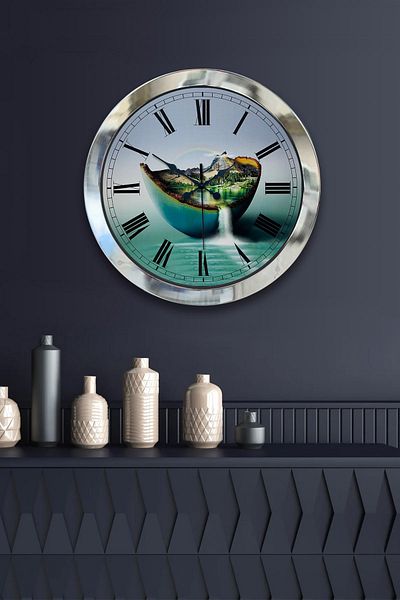 Kasva Concept Gift 36 Cm Chrome Metal Marine Wall Clock