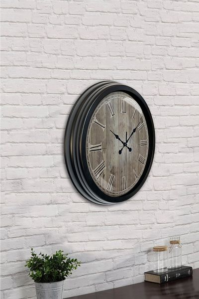 Kasva Concept 40 cm Black Metal the Wall Wall Clock