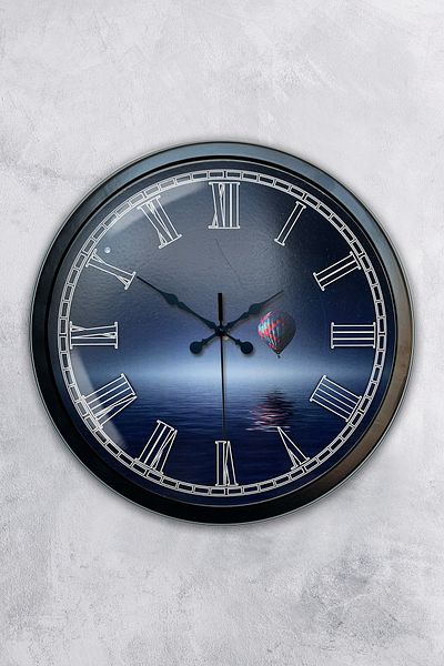 Kasva Concept Gift 40 cm Black Metal Cappadocia Wall Clock