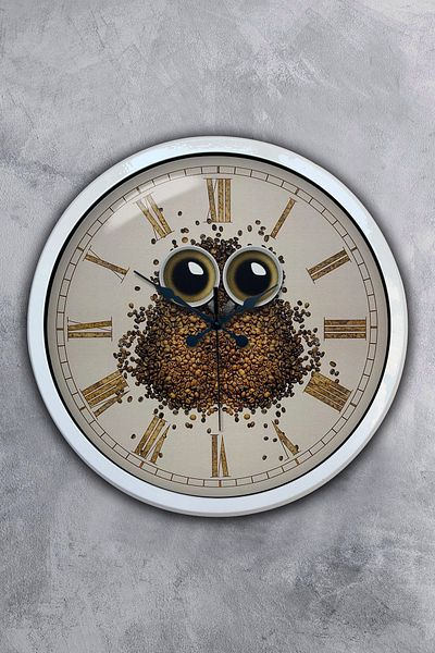 Kasva Concept Gift 40 cm White Metal Coffee Wall Clock