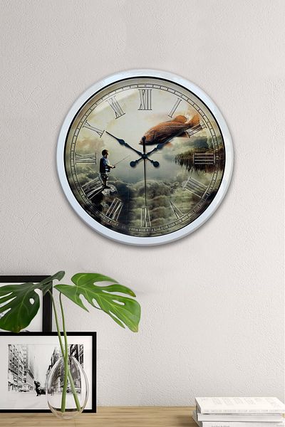 Kasva Concept Gift 40 cm White Metal Different Lives Wall Clock