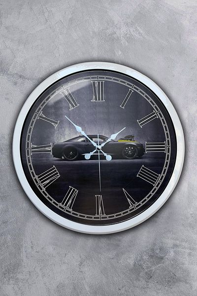 Kasva Concept Δώρο 40 εκ. Λευκό Μεταλλικό Ρολόι Τοίχου Αυτοκινήτου