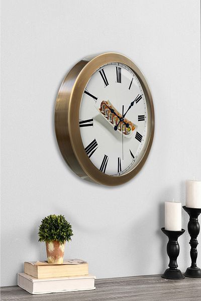 Kasva Concept Gift 36 cm Antique Metal Sushi Wall Clock