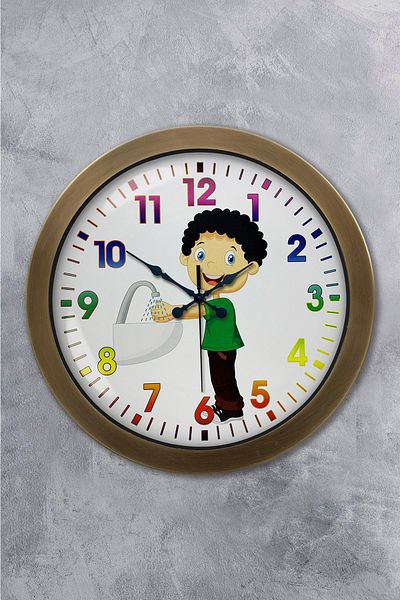 Kasva Concept Gift 36 cm Antique Metal Children's Room Wall Clock