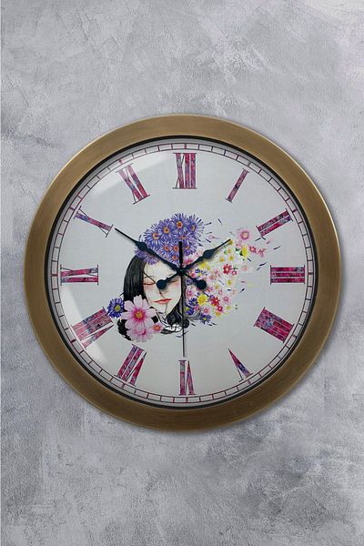 Kasva Concept Gift 36 cm Antique Metal Beauty Wall Clock