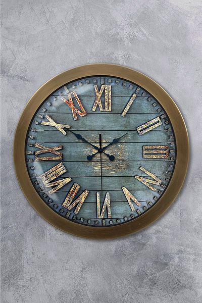 Kasva Concept Ρολόι τοίχου 36 cm Antique Metal Wood Look