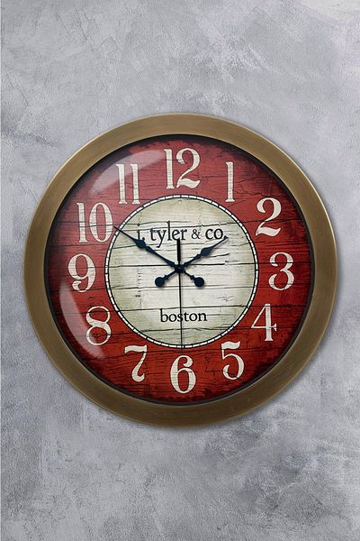 Kasva Concept Gift 36 cm Antique Metal Boston Wall Clock