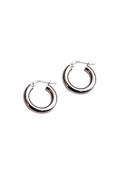 Uşaklıhafız kuyumculuk 14 Ayar Altın Beyaz Halka Küpe (1.60 CM ÇAP)