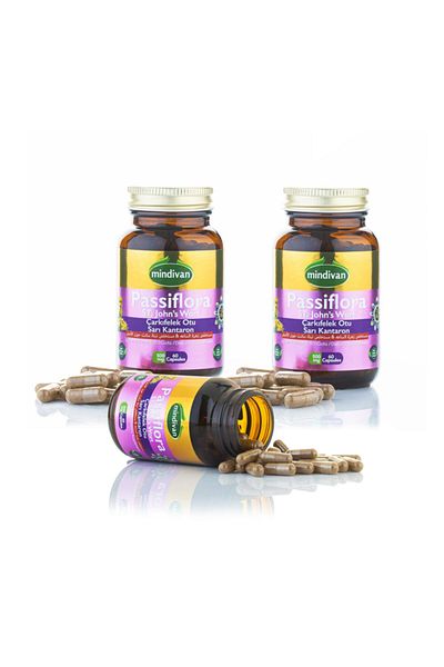 Mindivan Çarkıfelek Otu - St. John's Wort Extract Passiflora Capsule x3 Pieces
