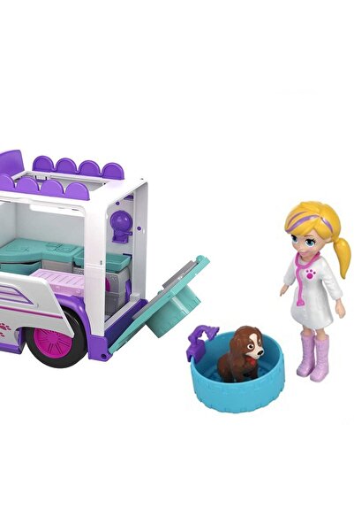 mattel Polly Pocket Mobil Veteriner Arabası Kız Oyun Seti Gfr04