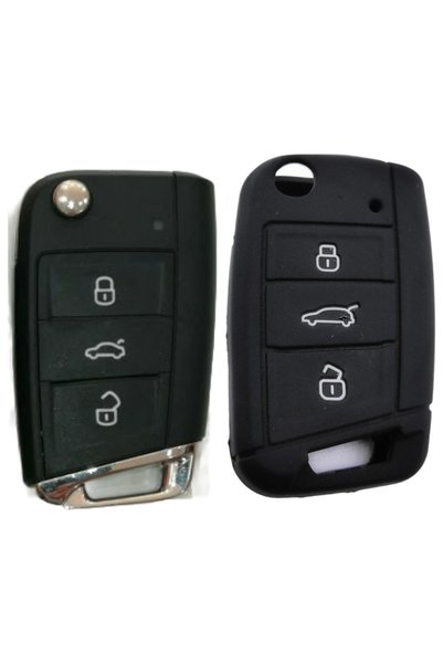 Marka Vw Golf Polo - Skoda Octavia Superb - Seat Leon Compatible Silicone Key...