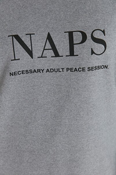 Trendyol Curve Сірий бавовняний трикотажний спортивний костюм великого розміру TBBAW23AI00016