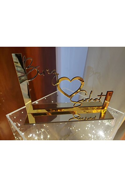 Seyyar Atölye Kişiye Özel Nişan Için Gold Pleksi Isimlik