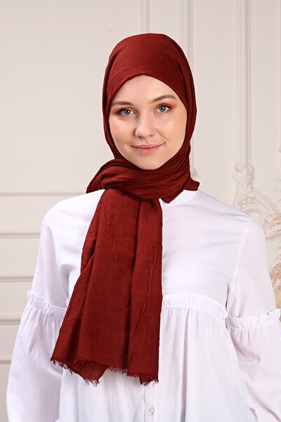 ada sanatsal شال من الخيزران باللون الأحمر الداكن