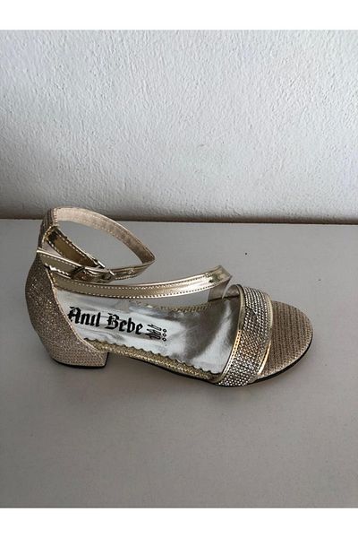 Anıl Pantofi de seară de piatră cu toc auriu pentru fete